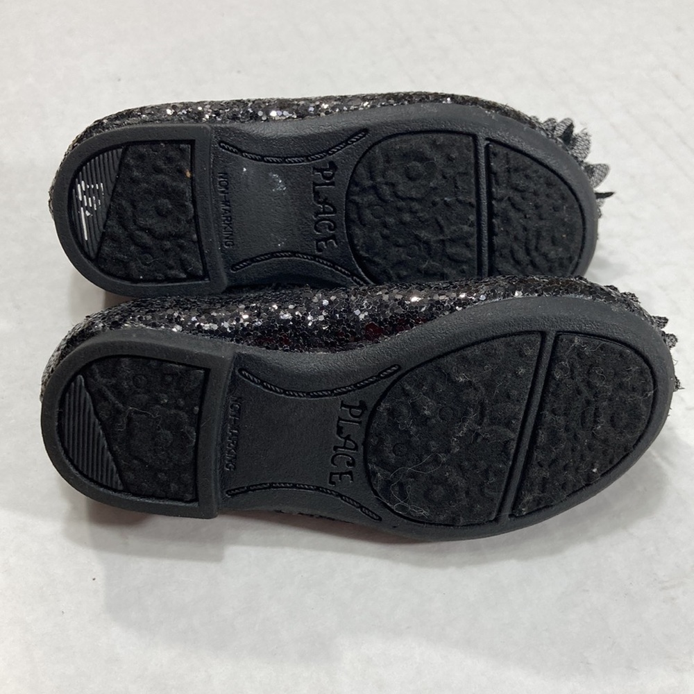 ✨🖤 Place Black Sequin Dress Shoes Girls Size 4 🖤✨ - Picture 9 of 11